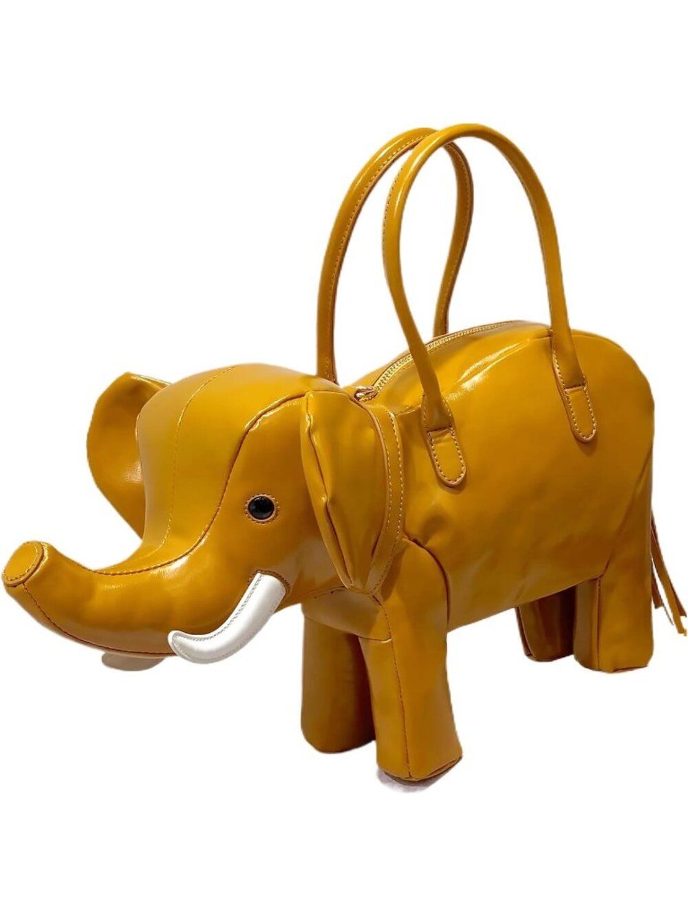 Women's Elephant Yellow Shape Waterproof Luxurious Surface Funny Crossbody Bag